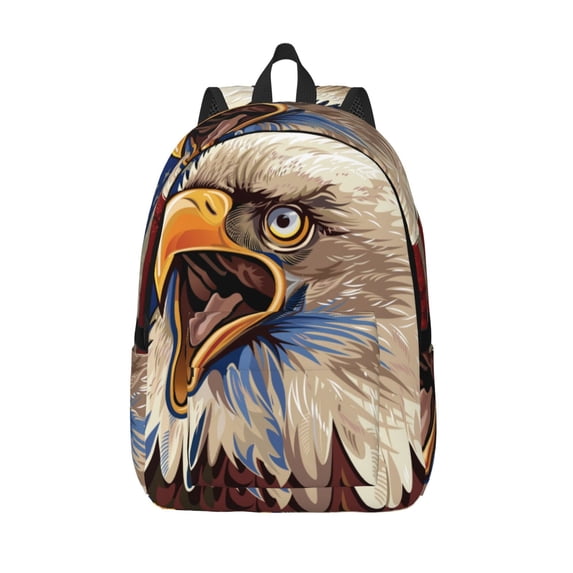 Salouo Eagle With USA Flags for Travel Backpack for Men Women,Casual Laptop Backpack Daypack Business Work Bag for Travel、Hiking、Weekend -Medium