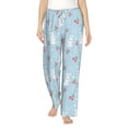 thumbnail image 1 of Salouo Easter Rabbit Print Women's Pajama Pants Casual Loose Sweatpants PJs Flowy Pants Drawstring Palazzo for Women Wide Leg Pants Lounge Pajama -Large, 1 of 8