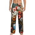 thumbnail image 1 of Salouo Elegant Floral Vase Painting Print Pajama Pants for Men, Lounge Pants Elastic Waistband Casual Men's sleepwear Loungewear Sleep Pajama Pant -Large, 1 of 7