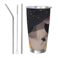 thumbnail image 1 of Salouo Elegant Lady With Hat Print 20oz Tumbler with Lid,Stainless Steel Vacuum Insulated Tumbler Durable Insulated Coffee Mug Thermal Cup with Splash Proof Sliding Lid-Straw Three-piece Set, 1 of 8
