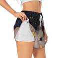thumbnail image 1 of Salouo Elegant Lady With Hat Print Women's 2 in 1 Running Shorts Double-Layer Shorts Athletic Workout Gym Yoga Shorts Running Shorts for Women-Large, 1 of 7