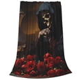 thumbnail image 1 of Salouo Elegant Rose Skull Print Bed Blankets,Flannel Blanket Comfortable Air Conditioning Blanket Lightweight Blanket for Sofa Bed Travel & Couch -50"x40", 1 of 8
