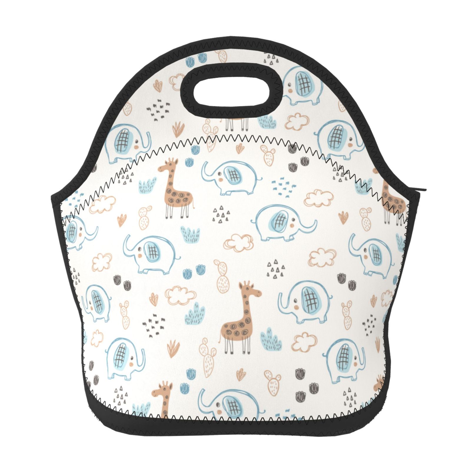 Salouo Elephants And Giraffes for Lunch Tote,Lunch Bag Insulated Lunch