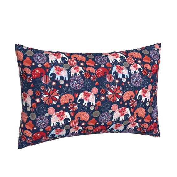 Salouo Elephants Print Print Pillow Case Cover,Wrinkle-Free Bed Pillow Cover Pack of 1 Home Decor Fade-Resistant and Stain-Resistant ,Pillows Not Included -20"x30"