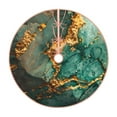 thumbnail image 1 of Salouo Emerald Color Gold Marble Christmas Tree Skirt 30" Farmhouse Christmas Decorations Snowman Xmas Tree Skirt Tree Mat for Holiday Party Decor, 1 of 8