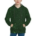 thumbnail image 1 of Salouo Emerald Green Sparkling Pattern Hoodie Sweatshirt for Youth, Fall Pullover Hoodie Sweatshirt Long-Sleeve Pullover Hooded Sweatshirt-Medium, 1 of 6