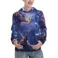thumbnail image 1 of Salouo Enchanted Forest Stag Gathering Pattern Hoodie Sweatshirts for Women, Autumn Pullover Hoodie Workout Sweat Women's Long Sleeve Preppy Sweatshirts-Large, 1 of 7