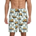 Salouo Excavator Pattern Men's Sleep Pajama Shorts,Pajama Bottoms