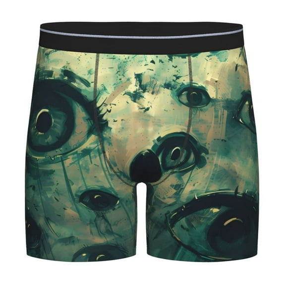 Salouo Eyes Watching In The Dark Pattern Men's Boxer Briefs, Soft & Breathable Underwear Elastic Waistband Briefs for Men,1-Pack