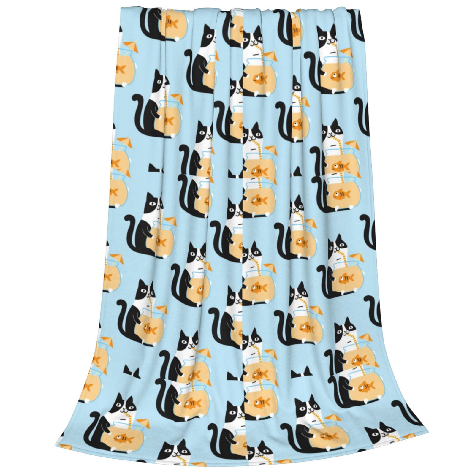 Salouo FUNNY CAT IS DRINKING WATER Print Bed Blankets,Flannel Blanket