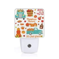 Salouo Fall Pumpkins for Night Lights Plug into Wall 1 Pack, 0.5W Plug in Night Light with Dusk-to-Dawn Light Sensor LED Nightlight for Bathroom, Adult, Hallway-US