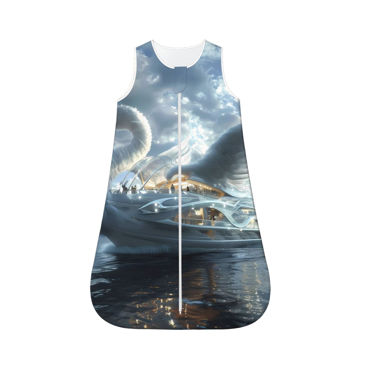 Salouo Fantasy Swan Yacht Design Print Baby Sleep Sack Wearable Blanket