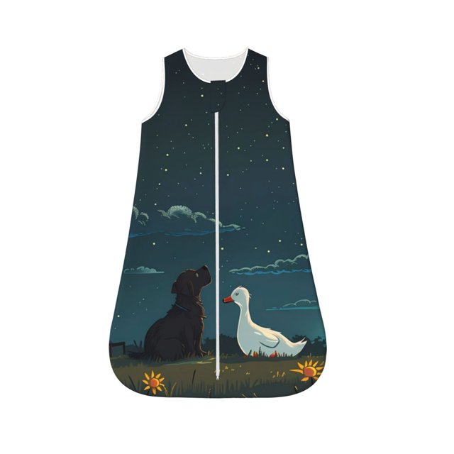 Salouo Farm Dog Duck Moonlight Print Baby Sleep Sack Wearable Blanket