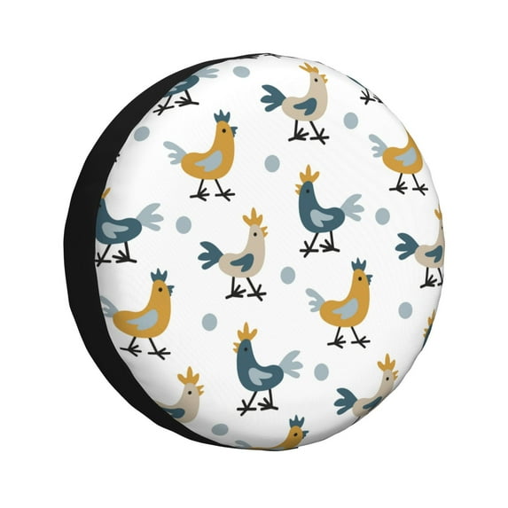 Salouo Farm Roosters Print Spare Tire Cover 14-17 inch Spare Tire Protector Universal Tough Tire Wheel Cover for Trailer SUV and Truck-15 inch