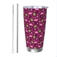 thumbnail image 1 of Salouo Festive Flamingos Print 20oz Tumbler with Lid,Stainless Steel Vacuum Insulated Tumbler Durable Insulated Coffee Mug Thermal Cup with Splash Proof Sliding Lid-Straw Two-piece Set, 1 of 8
