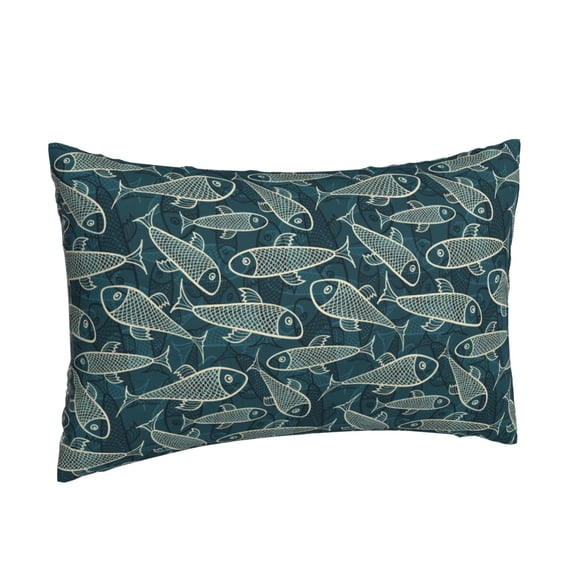 Salouo Fish Style Print Print Pillow Case Cover,Wrinkle-Free Bed Pillow Cover Pack of 1 Home Decor Fade-Resistant and Stain-Resistant ,Pillows Not Included -14"x20"