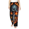 thumbnail image 1 of Salouo Flame Metal Skull Print Women's Pajama Pants Casual Loose Sweatpants PJs Flowy Pants Drawstring Palazzo for Women Wide Leg Pants Lounge Pajama -Medium, 1 of 8
