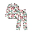 thumbnail image 1 of Salouo Flamingo Flower Print Button-Front Long Sleeve Pajama Set for Men, Soft 2Pjs Men's Long Sleeve Sleepwear-X-Large, 1 of 7