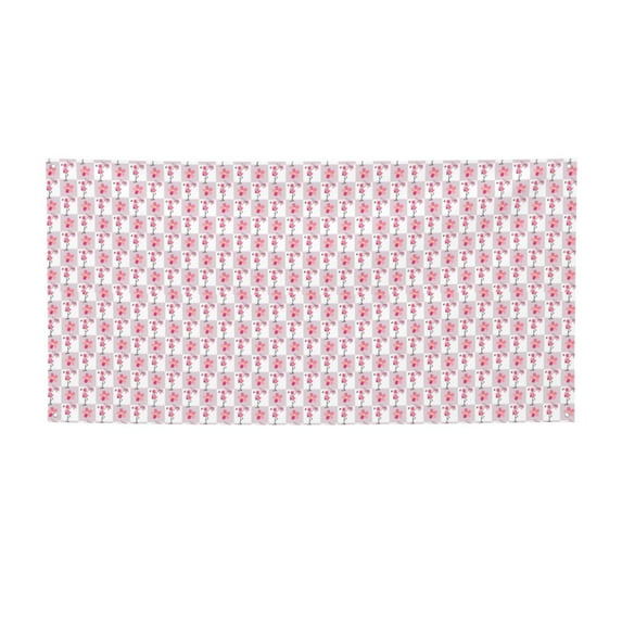 Salouo Flamingo On Checkered Pattern Holiday Banner Outside Party Decoration Banner (1PC) Festival Supplies Fit for Birthday Parties & Celebrations & Chrismas-Small