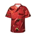 thumbnail image 1 of Salouo Floating Red Chili Peppers for Hawaiian Shirt for Men,Summer Beach Casual Short Sleeve Button Down Shirts Men's Regular-Fit Short-Sleeve Print Shirt -Large, 1 of 6