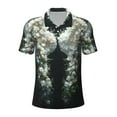 thumbnail image 1 of Salouo Floral Angelic White Wings for Men's Short Sleeve Polo Shirts,Polo Shirts for Men Performance Short Sleeve Golf Shirt Athletic Casual Collared T-Shirt-Large, 1 of 8