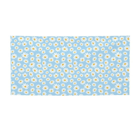 Salouo Floral Daisy Pattern Holiday Banner Outside Party Decoration Banner (1PC) Festival Supplies Fit for Birthday Parties & Celebrations & Chrismas-Medium