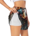 thumbnail image 1 of Salouo Floral Dreamcatcher Elegance Print Women's 2 in 1 Running Shorts Double-Layer Shorts Athletic Workout Gym Yoga Shorts Running Shorts for Women-X-Large, 1 of 7