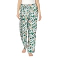 thumbnail image 1 of Salouo Floral In Teal Print Women's Pajama Pants Casual Loose Sweatpants PJs Flowy Pants Drawstring Palazzo for Women Wide Leg Pants Lounge Pajama -X-Large, 1 of 8