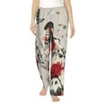 thumbnail image 1 of Salouo Floral Leopard Butterflies Print Women's Pajama Pants Casual Loose Sweatpants PJs Flowy Pants Drawstring Palazzo for Women Wide Leg Pants Lounge Pajama -Small, 1 of 8