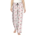 thumbnail image 1 of Salouo Floral Strawberr Print Women's Pajama Pants Casual Loose Sweatpants PJs Flowy Pants Drawstring Palazzo for Women Wide Leg Pants Lounge Pajama -Medium, 1 of 8