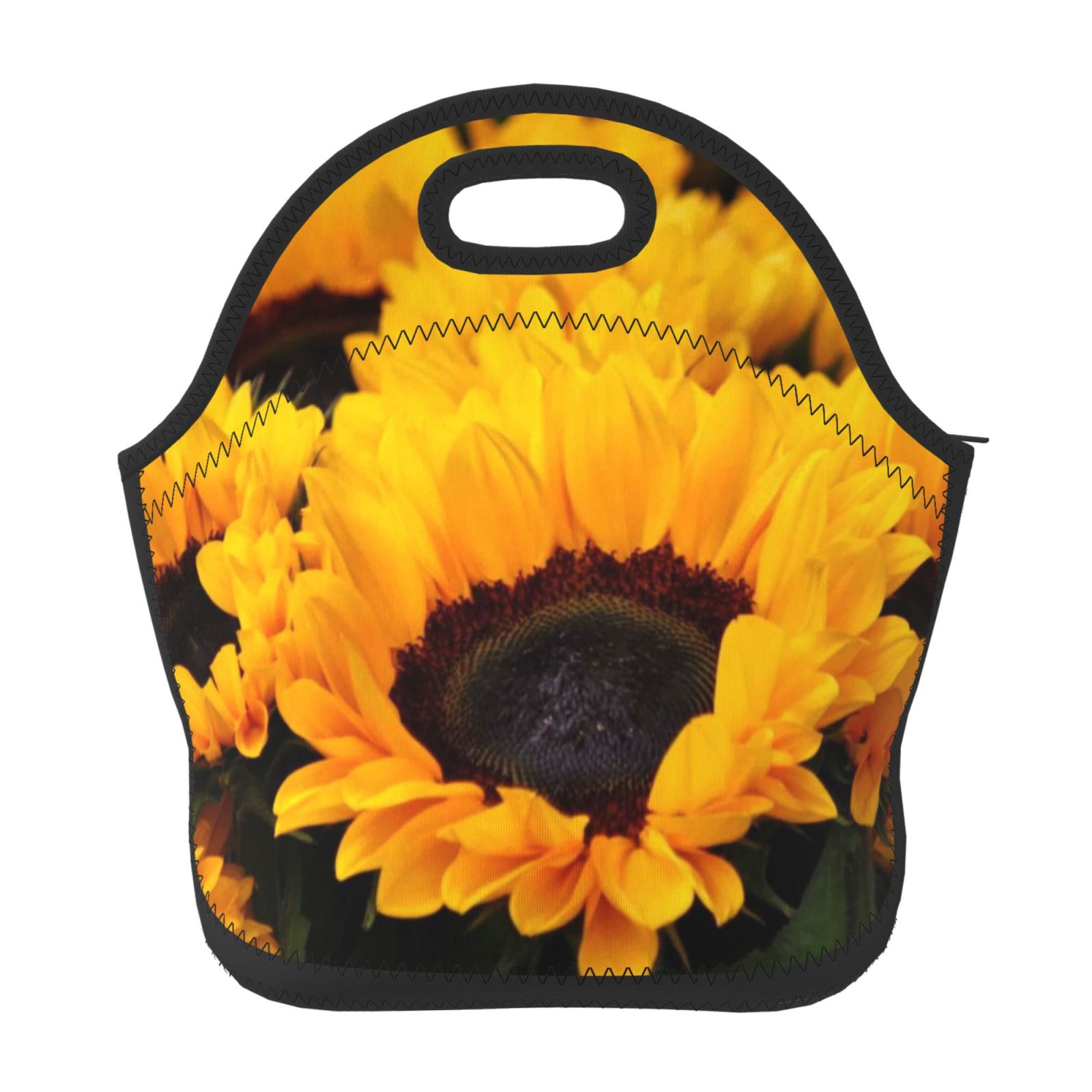Salouo Flower Bush Sunflower for Lunch Tote,Lunch Bag Insulated Lunch Box Reusable Insulated