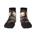thumbnail image 1 of Salouo Flower Cat Couple Pattern Unisex Middle Tube Socks,Middle-Finger Knee High Socks Over The Calf Tube Stocking Crew Stockings for Women and Men Tube Socks, 1 of 8
