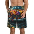 thumbnail image 1 of Salouo Flower Covered Vintage Car Pattern Swim Trunks for Men,Men's Hawaiian Bathing Suit Swimsuits Quick Dry Swimming Board Shorts Beach Shorts with Pockets-Small, 1 of 6