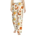 thumbnail image 1 of Salouo Flower Fox Print Women's Pajama Pants Casual Loose Sweatpants PJs Flowy Pants Drawstring Palazzo for Women Wide Leg Pants Lounge Pajama -Medium, 1 of 8
