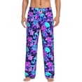 thumbnail image 1 of Salouo Flower Happy Skull Print Pajama Pants for Men, Lounge Pants Elastic Waistband Casual Men's sleepwear Loungewear Sleep Pajama Pant -Large, 1 of 7