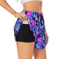 thumbnail image 1 of Salouo Flower Happy Skull Print Women's 2 in 1 Running Shorts Double-Layer Shorts Athletic Workout Gym Yoga Shorts Running Shorts for Women-X-Large, 1 of 7