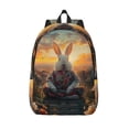 thumbnail image 1 of Salouo Flower Meditating Rabbit for Travel Backpack for Men Women,Casual Laptop Backpack Daypack Business Work Bag for Travel、Hiking、Weekend -Small, 1 of 5