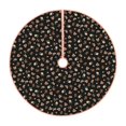 thumbnail image 1 of Salouo Flower Pattern On Black Christmas Tree Skirt 48" Farmhouse Christmas Decorations Snowman Xmas Tree Skirt Tree Mat for Holiday Party Decor, 1 of 1