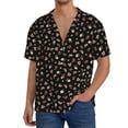 thumbnail image 1 of Salouo Flower Pattern On Black Pattern Cuban Collar Shirts for Men Button-Down Shirt Men's Short Sleeve Shirts Hawaiian Shirts Casual Shirts -3X-Large, 1 of 6