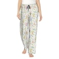 thumbnail image 1 of Salouo Flower Rabbit Print Women's Pajama Pants Casual Loose Sweatpants PJs Flowy Pants Drawstring Palazzo for Women Wide Leg Pants Lounge Pajama -XX-Large, 1 of 8