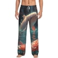 thumbnail image 1 of Salouo Flower White Dolphin Print Pajama Pants for Men, Lounge Pants Elastic Waistband Casual Men's sleepwear Loungewear Sleep Pajama Pant -Small, 1 of 7
