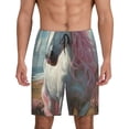 thumbnail image 1 of Salouo Flower White Horse (2) Pattern Men's Sleep Pajama Shorts,Pajama Bottoms Elastic Waistband Sleep Pajama Short PJ Shorts for Men -3X-Large, 1 of 6