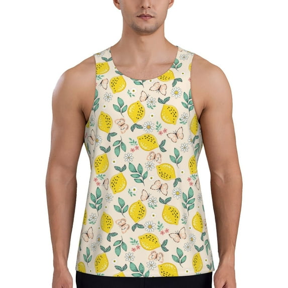 Salouo Flowers and Butterflies for Men's Tank Tops,Sleeveless Muscle Shirts for Men Quick Dry Workout Tank Top Gym Muscle Tee Fitness Bodybuilding Sleeveless T Shirt-X-Large