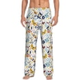 thumbnail image 1 of Salouo Flowers Butterfly Print Pajama Pants for Men, Lounge Pants Elastic Waistband Casual Men's sleepwear Loungewear Sleep Pajama Pant -X-Large, 1 of 7