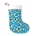 thumbnail image 1 of Salouo Flying Bees Print Christmas Stockings,Large Xmas Stocking Set of 1 Holiday and Farmhouse Stocking for Christmas Holiday Party Decoration(17.7*11 Inch), 1 of 7