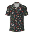 thumbnail image 1 of Salouo Forest Flora and Insects for Men's Short Sleeve Polo Shirts,Polo Shirts for Men Performance Short Sleeve Golf Shirt Athletic Casual Collared T-Shirt-Large, 1 of 8