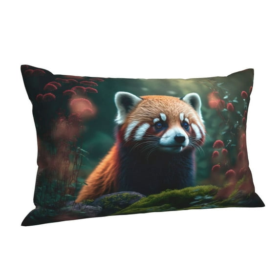 Salouo Forest Plant Raccoon Pattern Pillow Cases,1PC Pillow Covers with Envelope Closure Decorative Pillow Case for Bed Couch,Pillows Not Included-20"x30"
