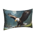 thumbnail image 1 of Salouo Forest River Bald Eagle Print Print Pillow Case Cover,Wrinkle-Free Bed Pillow Cover Pack of 1 Home Decor Fade-Resistant and Stain-Resistant ,Pillows Not Included -14"x20", 1 of 8