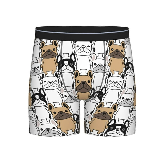 Salouo French Bulldog 2 Pattern Men's Boxer Briefs, Soft & Breathable Underwear Elastic Waistband Briefs for Men,1-Pack