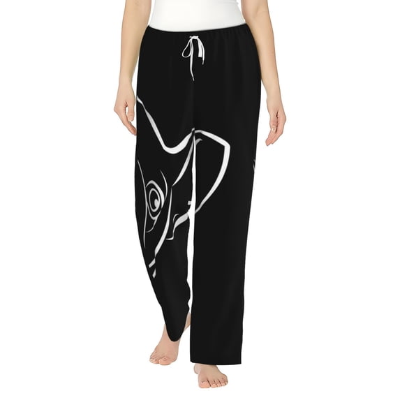 Salouo French Bulldog Print Women's Pajama Pants Casual Loose Sweatpants PJs Flowy Pants Drawstring Palazzo for Women Wide Leg Pants Lounge Pajama -X-Large